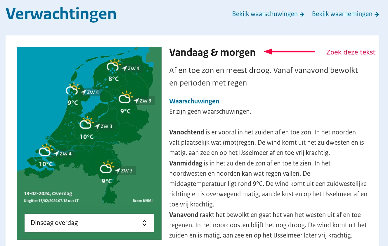 Het weerbericht met de kop